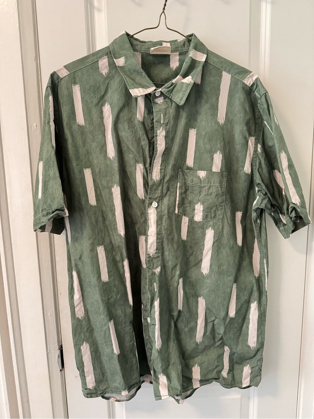 La Paz - green short sleeve button up XL